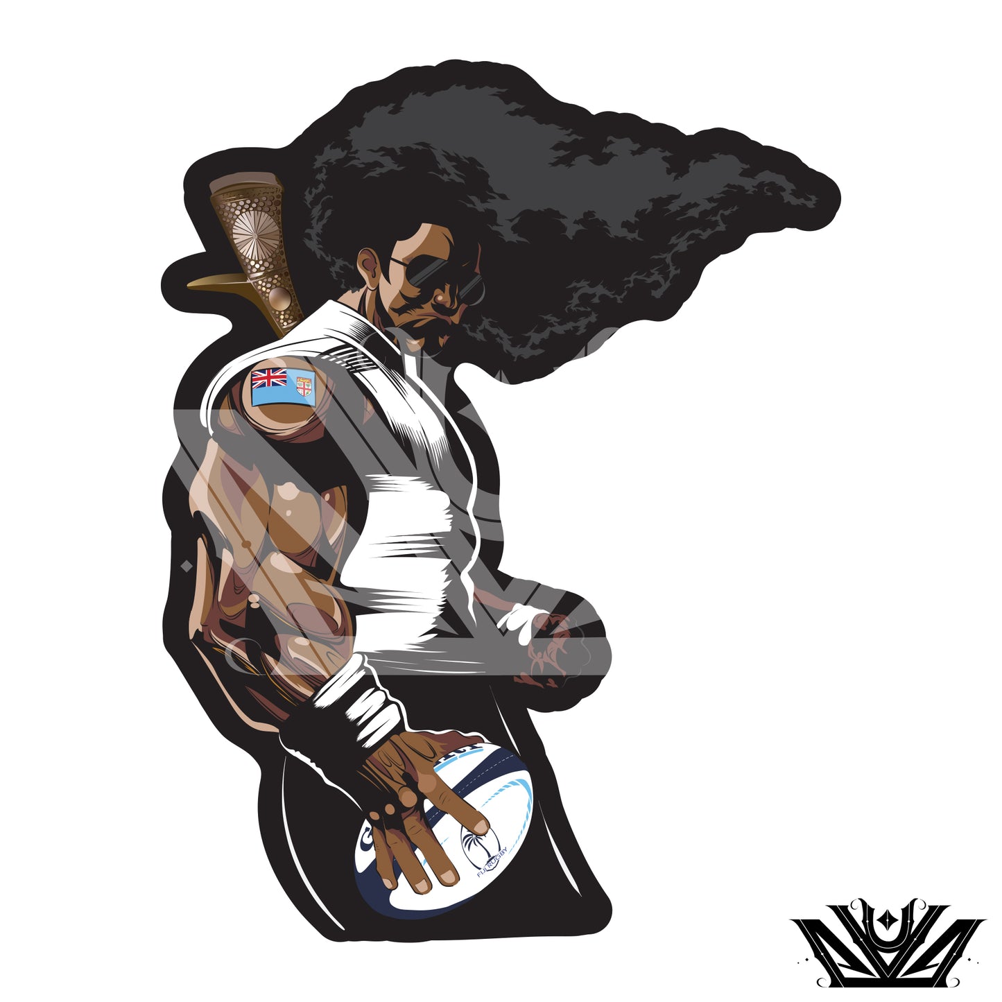 Fijian Warrior (Guile) Vinyl Car Sticker